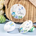 Etiquette en Céramique pour Panier de Pâques Décoration Personnalisée avec Nom Cadeau d'Anniversaire Pâques Noël pour Enfants