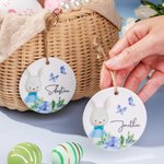 Etiquette en Céramique pour Panier de Pâques Décoration Personnalisée avec Nom Cadeau d'Anniversaire Pâques Noël pour Enfants