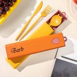 Nom Personnalisé Ensemble de couverts Portable La paille de blé Couteau fourchette Cuillère Baguettes