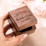Personalized Triple Flip Wood Ring Box for Proposal/Engagement/Wedding Ceremony