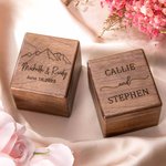 Personalized Triple Flip Wood Ring Box for Proposal/Engagement/Wedding Ceremony