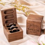 Personalized Triple Flip Wood Ring Box for Proposal/Engagement/Wedding Ceremony
