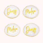 Custom Resin Wedding Drink Coaster with Name Bridesmaid Gift