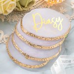 Custom Resin Wedding Drink Coaster with Name Bridesmaid Gift