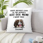 Personalised Dog Mom Cushion Throw Pillow Cover Gift For Mother's Day
