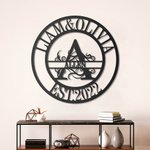 Personalized Initial with Family Name Metal Wall Art Decoration