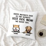 Personalised Dog Mom Cushion Throw Pillow Cover Gift For Mother's Day