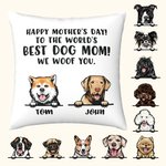 Personalised Dog Mom Cushion Throw Pillow Cover Gift For Mother's Day