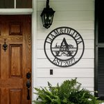 Personalized Initial with Family Name Metal Wall Art Decoration