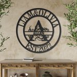Personalized Initial with Family Name Metal Wall Art Decoration