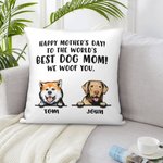 Personalised Dog Mom Cushion Throw Pillow Cover Gift For Mother's Day