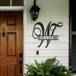 Custom Family Name Initial Metal Wall Sign for Housewarming Gift, Wedding Gift, Door Hanger Sign