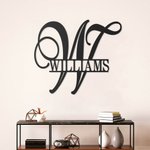 Custom Family Name Initial Metal Wall Sign for Housewarming Gift, Wedding Gift, Door Hanger Sign