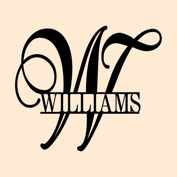 Custom Family Name Initial Metal Wall Sign for Housewarming Gift, Wedding Gift, Door Hanger Sign