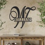 Custom Family Name Initial Metal Wall Sign for Housewarming Gift, Wedding Gift, Door Hanger Sign