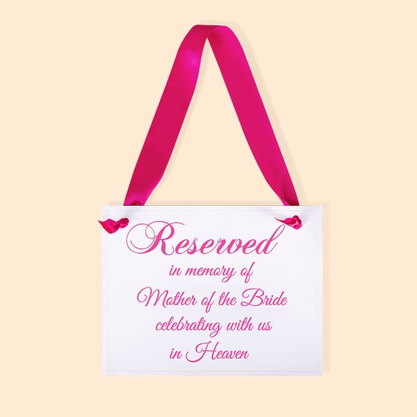 Multicolor Memorial Seat Sign with Name - Wedding Gift