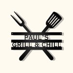 Personalised Grill Metal Wall Sign for Him Barbecue Outdoor Home Decor Dad Gifts