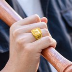 Personalized Engraved Signet Ring with Team Number Basketball Football Sport Jewelry Birthday Gift for Sports Enthusiasts