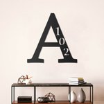 Iniziale personalizzata con numero civico Segno in metallo Decorazione per la casa