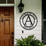 Personalized Initial with Family Name and Year Metal Wall Art Decor