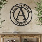 Personalized Initial with Family Name and Year Metal Wall Art Decor