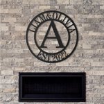 Personalized Initial with Family Name and Year Metal Wall Art Decor