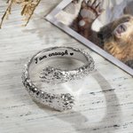 Personalized Brown Bear Hug Ring