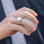 Personalized Engraved Signet Ring with Team Number Basketball Football Sport Jewelry Birthday Gift for Sports Enthusiasts