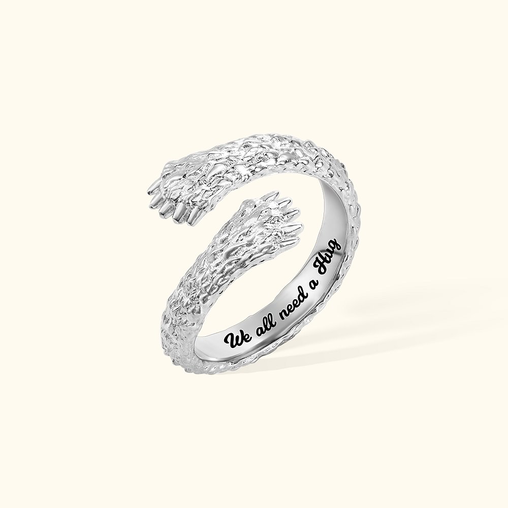 Bague personnalisée de câlin d'ours brun