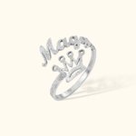Custom Matte Finish Crown Name Ring