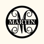 Personalized Stainless Steel Initial with Family Name Metal Wall Art Decoration