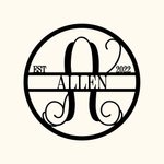 Segno di famiglia personalizzato con iniziale del cognome in metallo Segno dell'anno stabilito Decorazioni per la casa