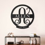 Nombre de la Familia Personalizada Pared de Metal Decoración Arte Establecido Inicial Signo para Housewarming Regalo