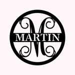 Personalisierte Edelstahl Initiale mit Familienname Metall Wanddekoration