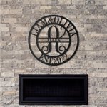 Individuelle Initiale mit Familienname Metall Wanddekoration