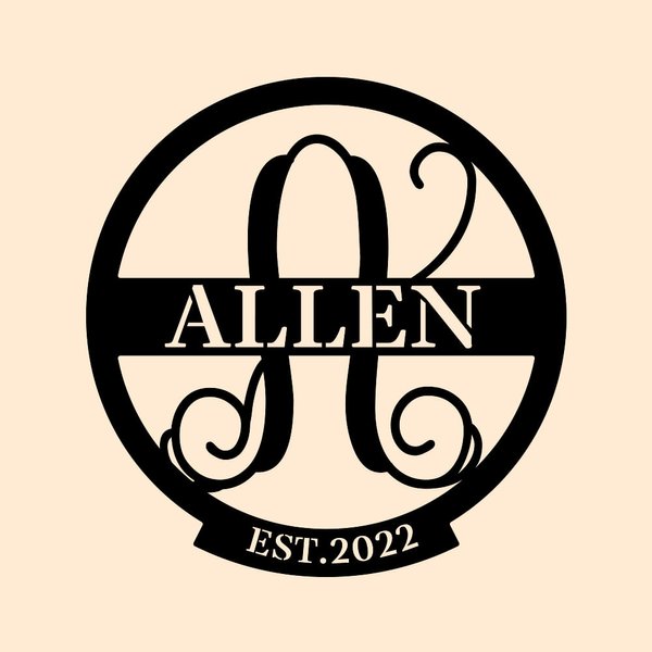 Family Name Metal Wall Decor Established Sign