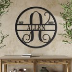 Segno di famiglia personalizzato con iniziale del cognome in metallo Segno dell'anno stabilito Decorazioni per la casa
