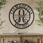 Individuelle Initiale mit Familienname Metall Wanddekoration