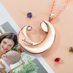 Collana personalizzata con pietra di nascita della luna per la nuova mamma Regali di gioielleria per la festa della mamma