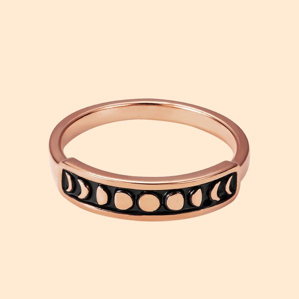 Moon Phase Vintage Stacking Ring