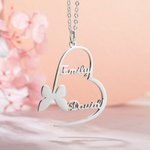 Custom Heart Shaped Couples Name Necklace