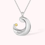 Personalized Moon Birthstone Necklace for New Mom Mother's Day Jewellery Gifts for Her