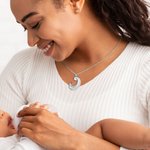 Collana personalizzata con pietra di nascita della luna per la nuova mamma Regali di gioielleria per la festa della mamma