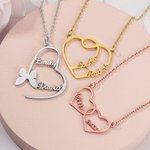 Custom Heart Shaped Couples Name Necklace