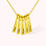 Collier de Barres Personnalisé avec 1-10 Prénoms Pendentif de Barre Xylophone Cadeau Anniversaire Fête des Mères pour Maman Amatrice de Xylophone
