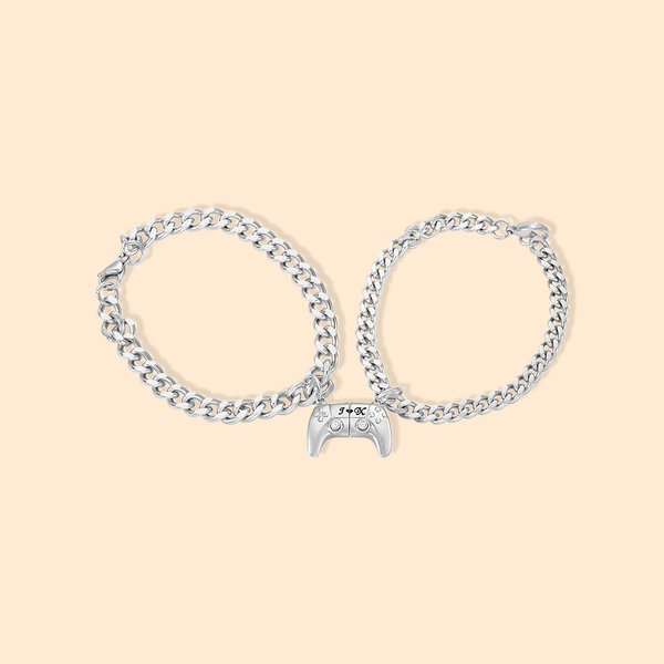 Game Controller Cuban Chain Couple Bracelet