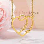 Custom Heart Shaped Couples Name Necklace