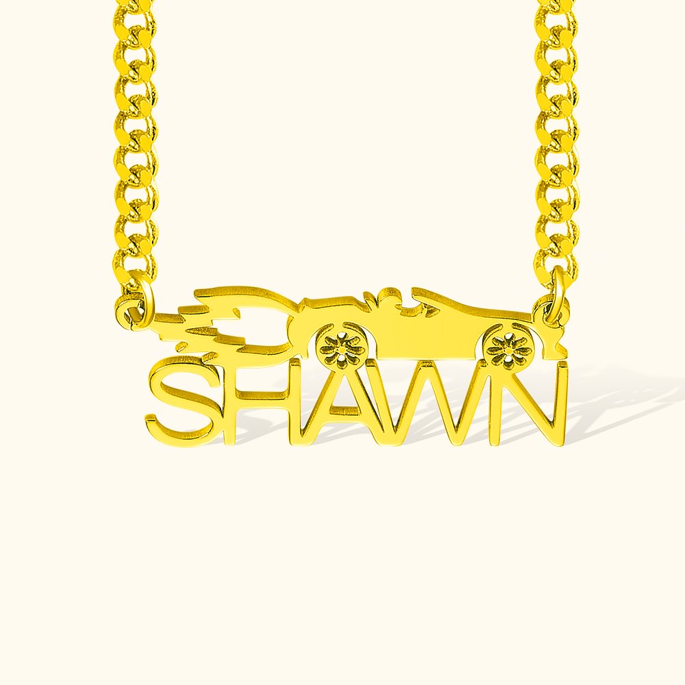 Personalised Letter Car Combination Necklace CALLIE personalised-letter-car-combination-necklace-callie