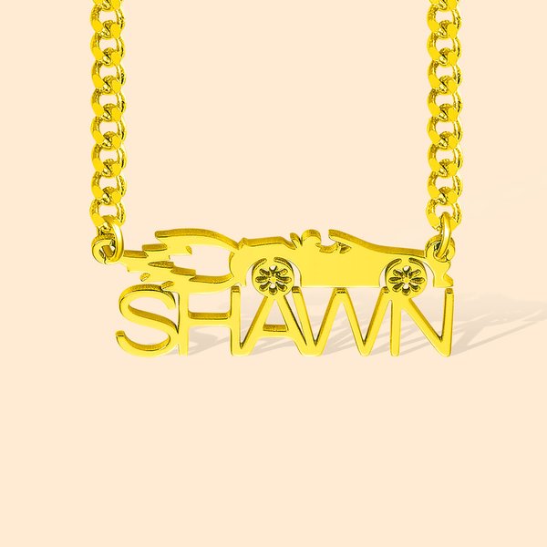 Collana personalizzata con combinazione di lettere e auto