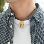 Personalized Medieval Gothic Moon Dragon Name Necklace with Foxtail Chain Father’s Day Birthday Gift for Men